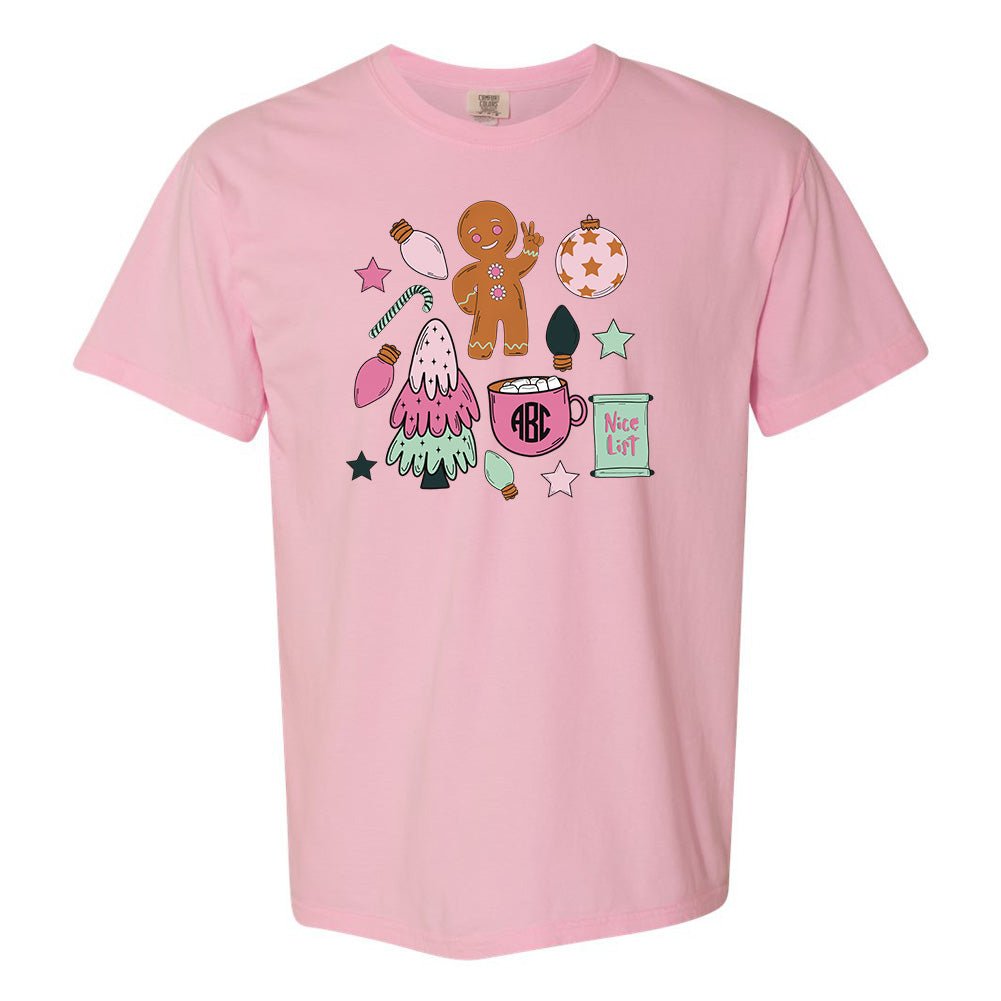 Monogrammed 'Christmas Doodles' T-Shirt - United Monograms