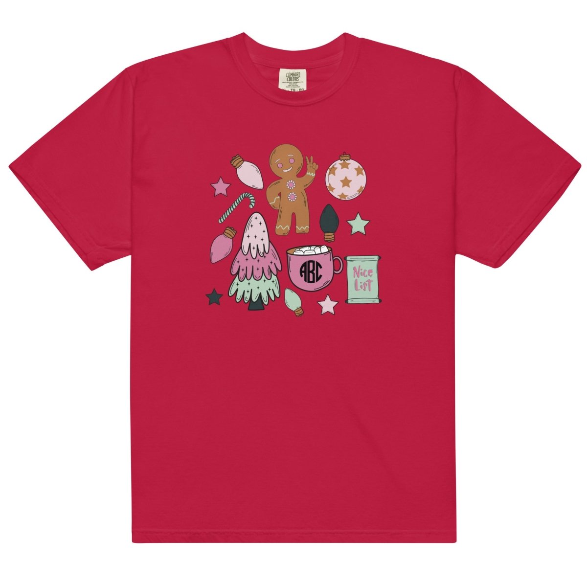 Monogrammed 'Christmas Doodles' T-Shirt - United Monograms