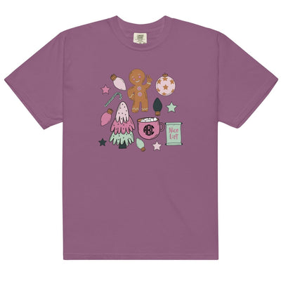 Monogrammed 'Christmas Doodles' T-Shirt - United Monograms
