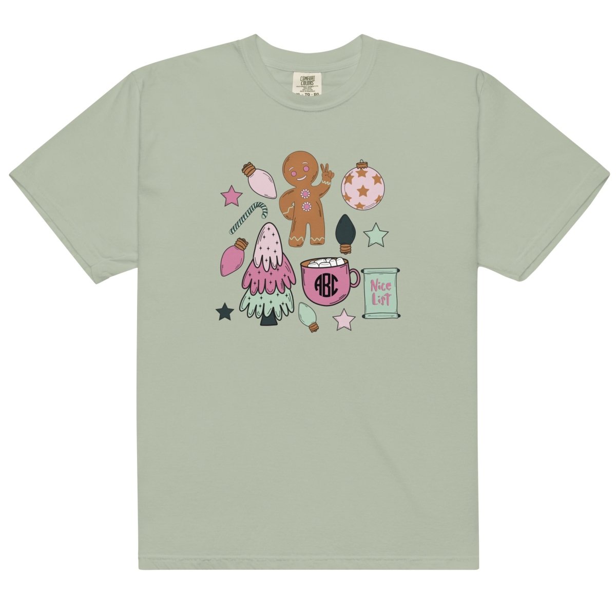 Monogrammed 'Christmas Doodles' T-Shirt - United Monograms