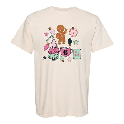 Monogrammed 'Christmas Doodles' T-Shirt - United Monograms