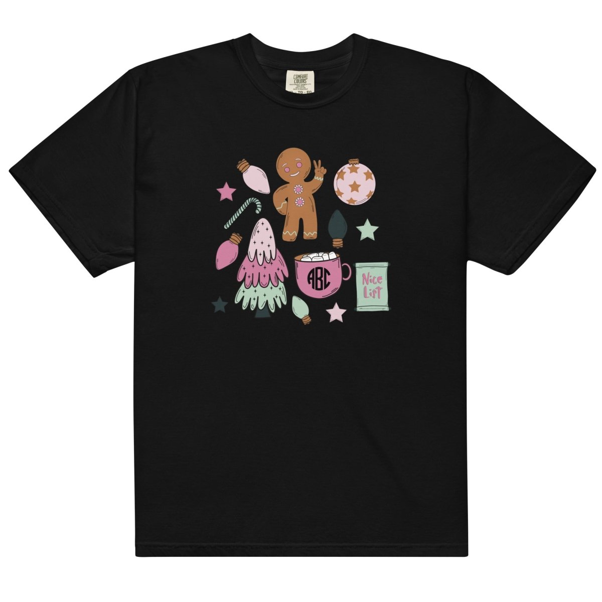 Monogrammed 'Christmas Doodles' T-Shirt - United Monograms