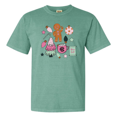 Monogrammed 'Christmas Doodles' T-Shirt - United Monograms