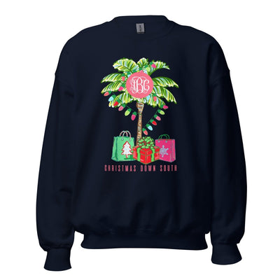 Monogrammed 'Christmas Down South' Crewneck Sweatshirt - United Monograms