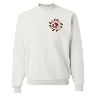 Monogrammed Christmas Lights Crewneck Sweatshirt - United Monograms