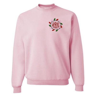 Monogrammed Christmas Lights Crewneck Sweatshirt - United Monograms