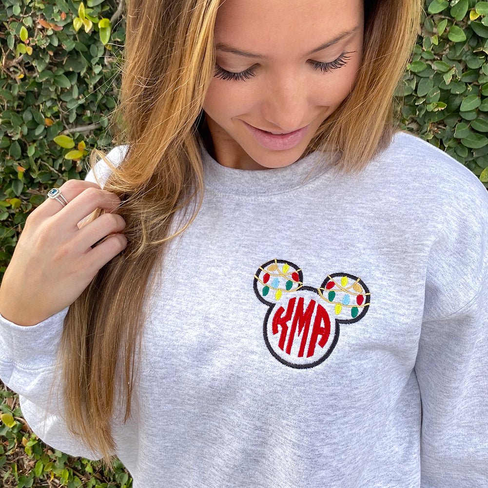 Monogrammed Christmas Mickey Crewneck Sweatshirt - United Monograms