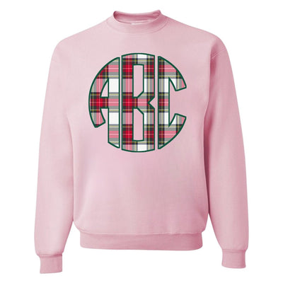 Monogrammed 'Christmas Plaid' Big Print Crewneck Sweatshirt - United Monograms