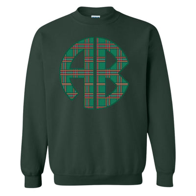 Monogrammed 'Christmas Plaid' Big Print Crewneck Sweatshirt - United Monograms