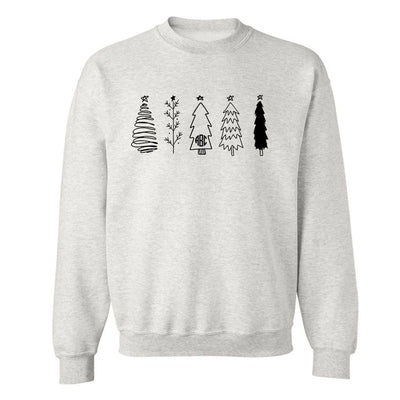 Monogrammed 'Classic Christmas Trees' Crewneck Sweatshirt - United Monograms
