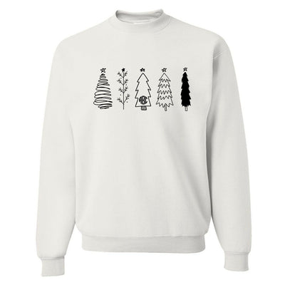 Monogrammed 'Classic Christmas Trees' Crewneck Sweatshirt - United Monograms
