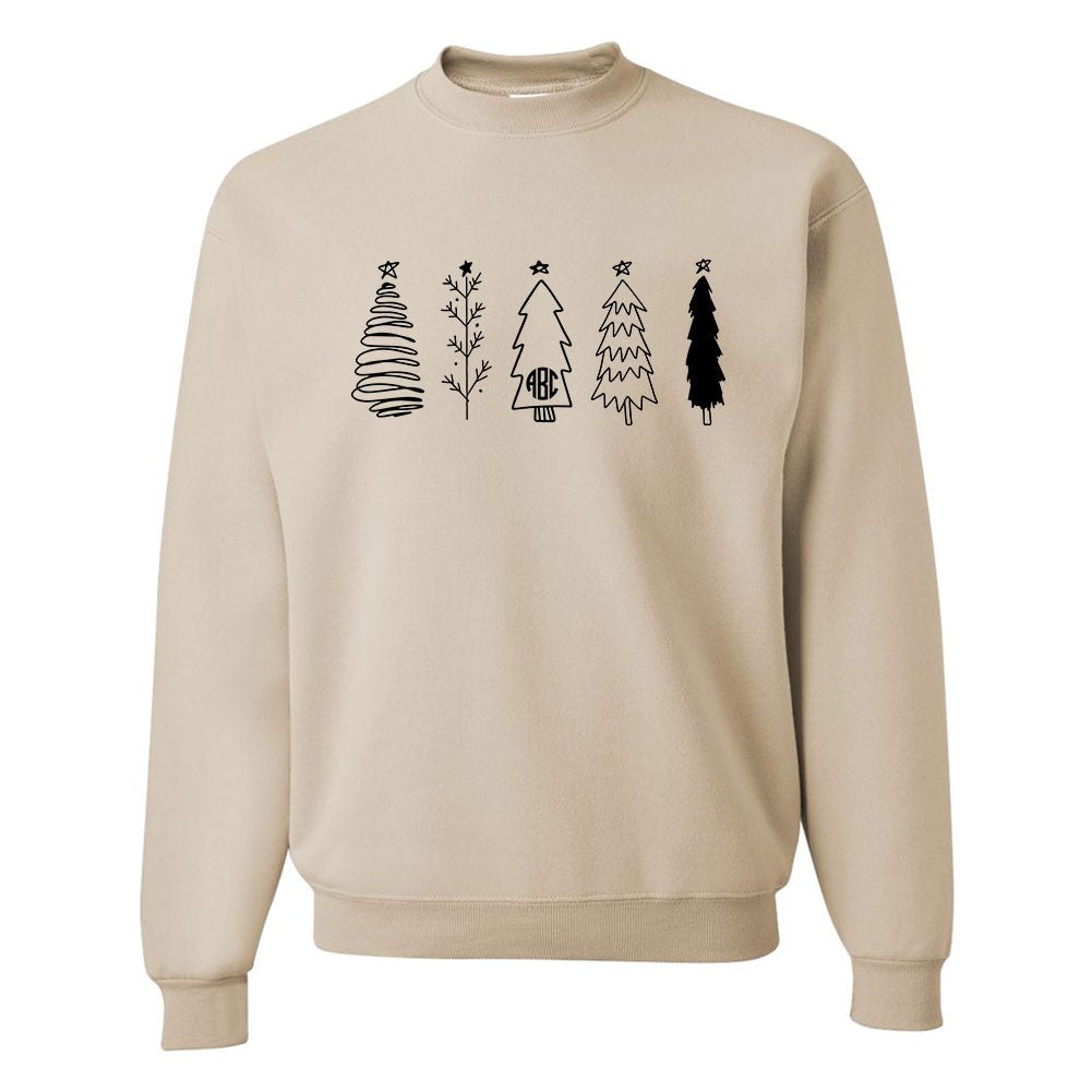 Monogrammed 'Classic Christmas Trees' Crewneck Sweatshirt - United Monograms