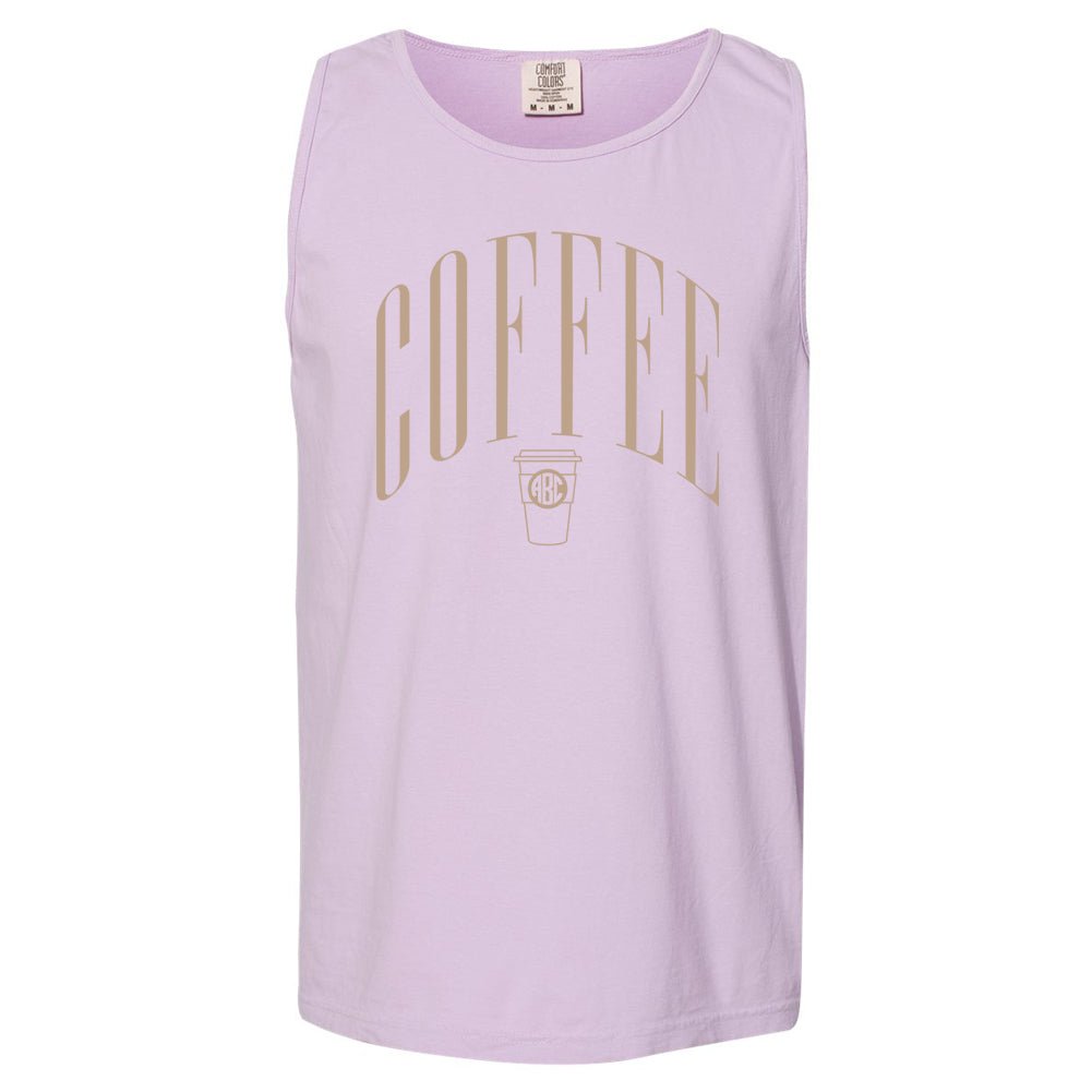 Monogrammed 'Coffee' Comfort Colors Tank Top - United Monograms
