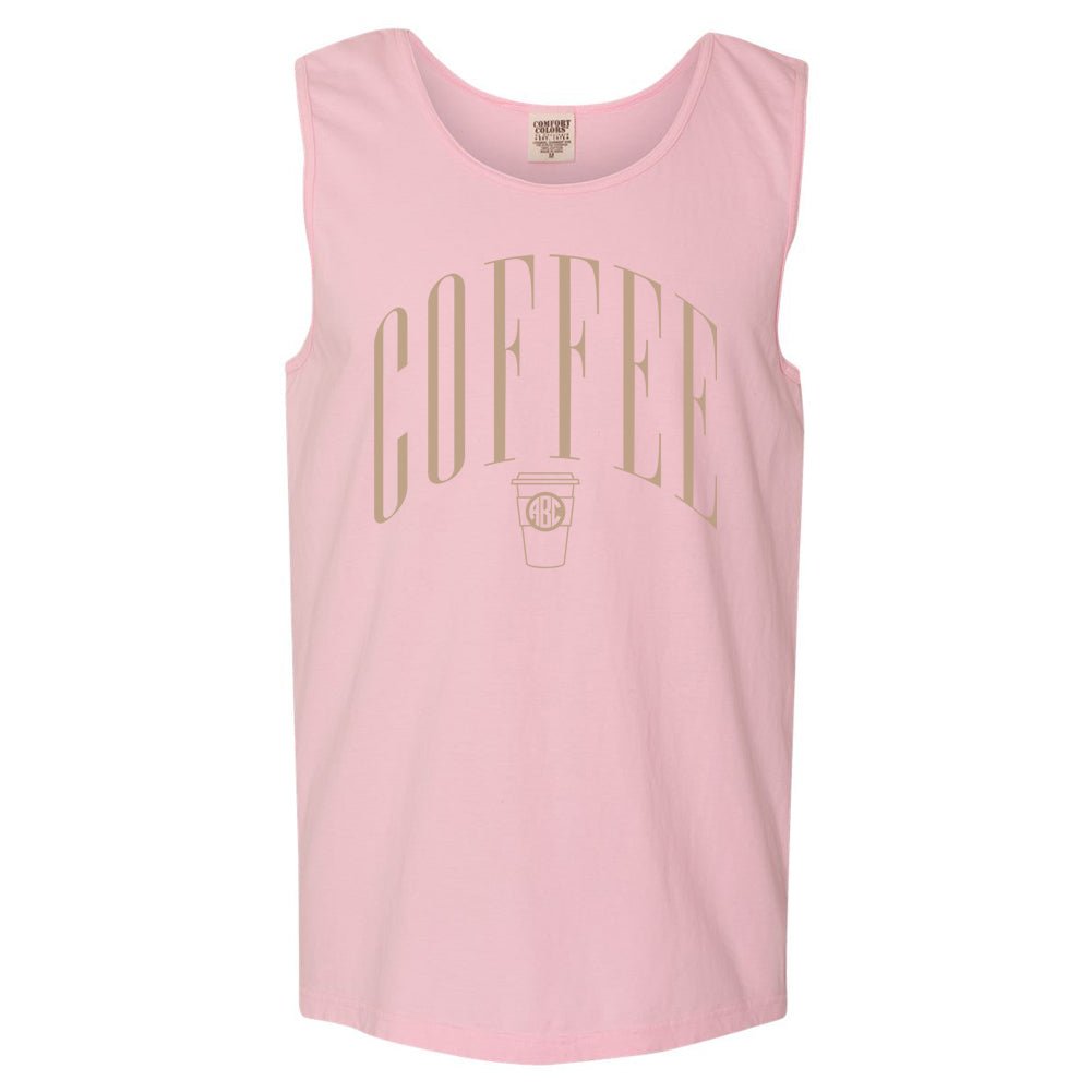 Monogrammed 'Coffee' Comfort Colors Tank Top - United Monograms