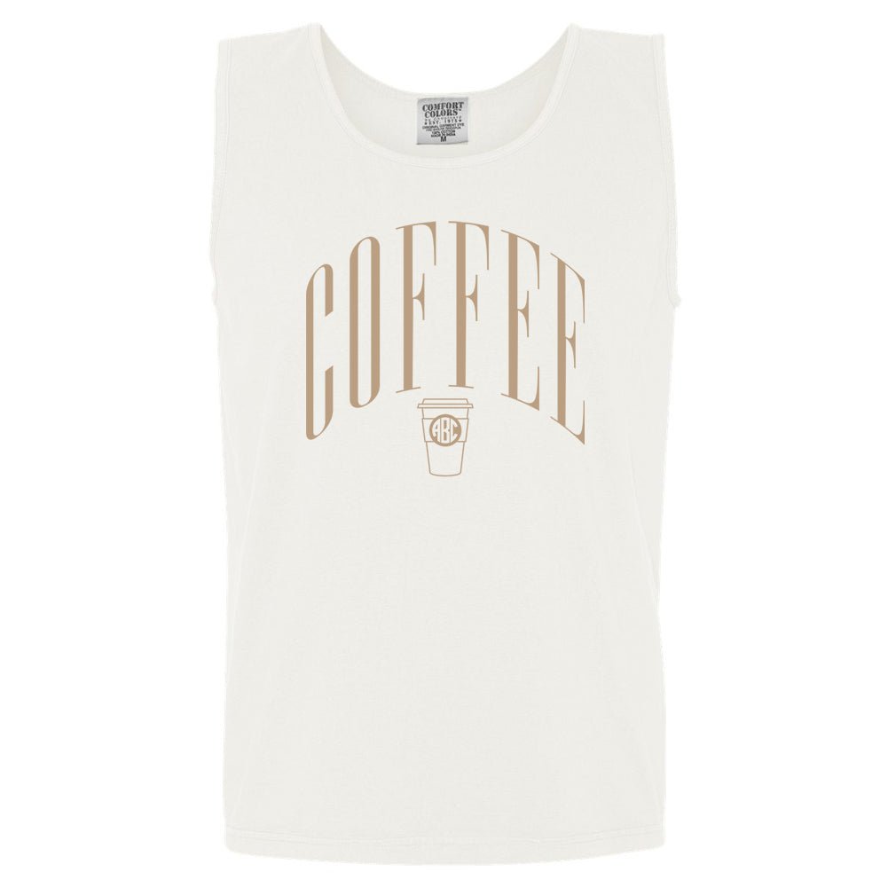 Monogrammed 'Coffee' Comfort Colors Tank Top - United Monograms
