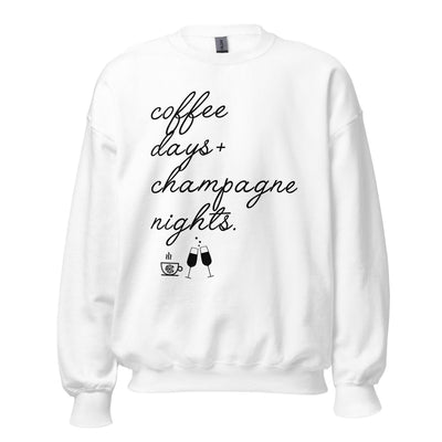 Monogrammed 'Coffee Days + Champagne Nights' Crewneck Sweatshirt - United Monograms