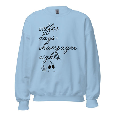 Monogrammed 'Coffee Days + Champagne Nights' Crewneck Sweatshirt - United Monograms