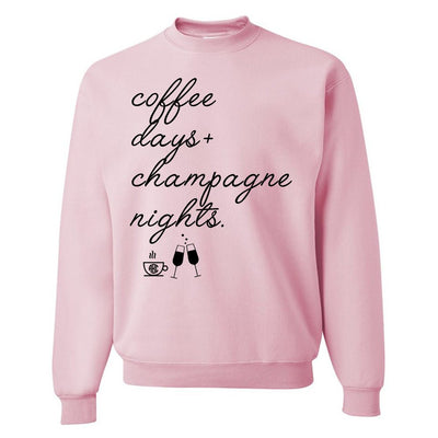 Monogrammed 'Coffee Days + Champagne Nights' Crewneck Sweatshirt - United Monograms