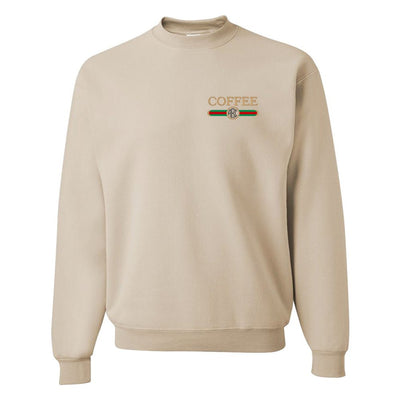 Monogrammed Coffee Designer Dupe Crewneck Sweatshirt - United Monograms