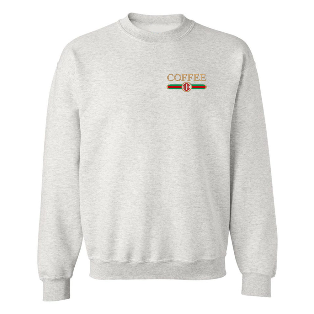 Monogrammed Coffee Designer Dupe Crewneck Sweatshirt - United Monograms
