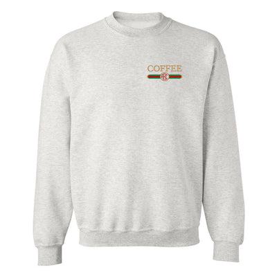 Monogrammed Coffee Designer Dupe Crewneck Sweatshirt - United Monograms