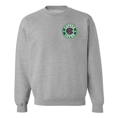 Monogrammed Coffee Lover Crewneck Sweatshirt - United Monograms