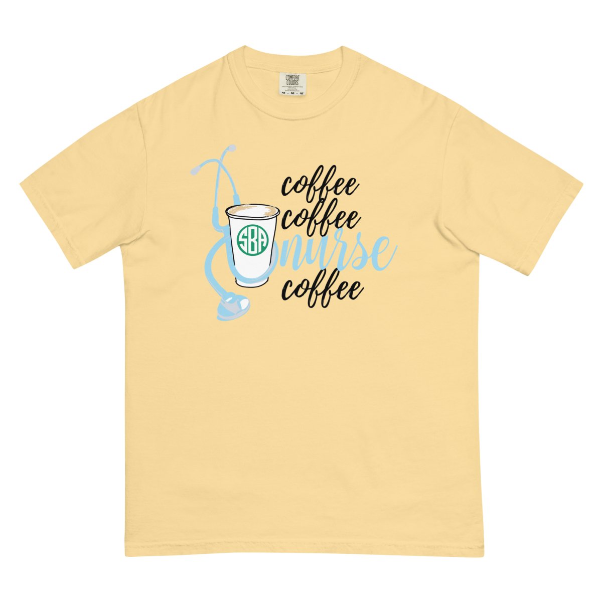 Monogrammed 'Coffee & Nurse' T-Shirt - United Monograms