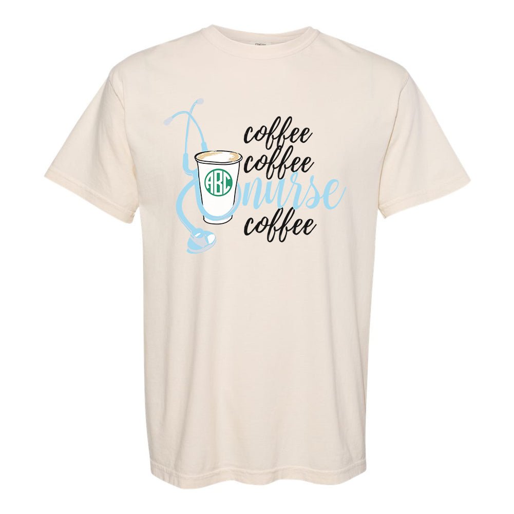 Monogrammed 'Coffee & Nurse' T-Shirt - United Monograms