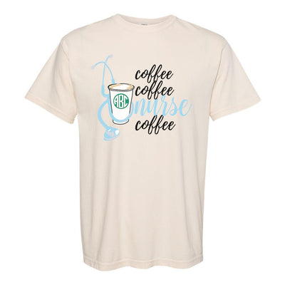 Monogrammed 'Coffee & Nurse' T-Shirt - United Monograms