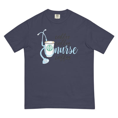 Monogrammed 'Coffee & Nurse' T-Shirt - United Monograms