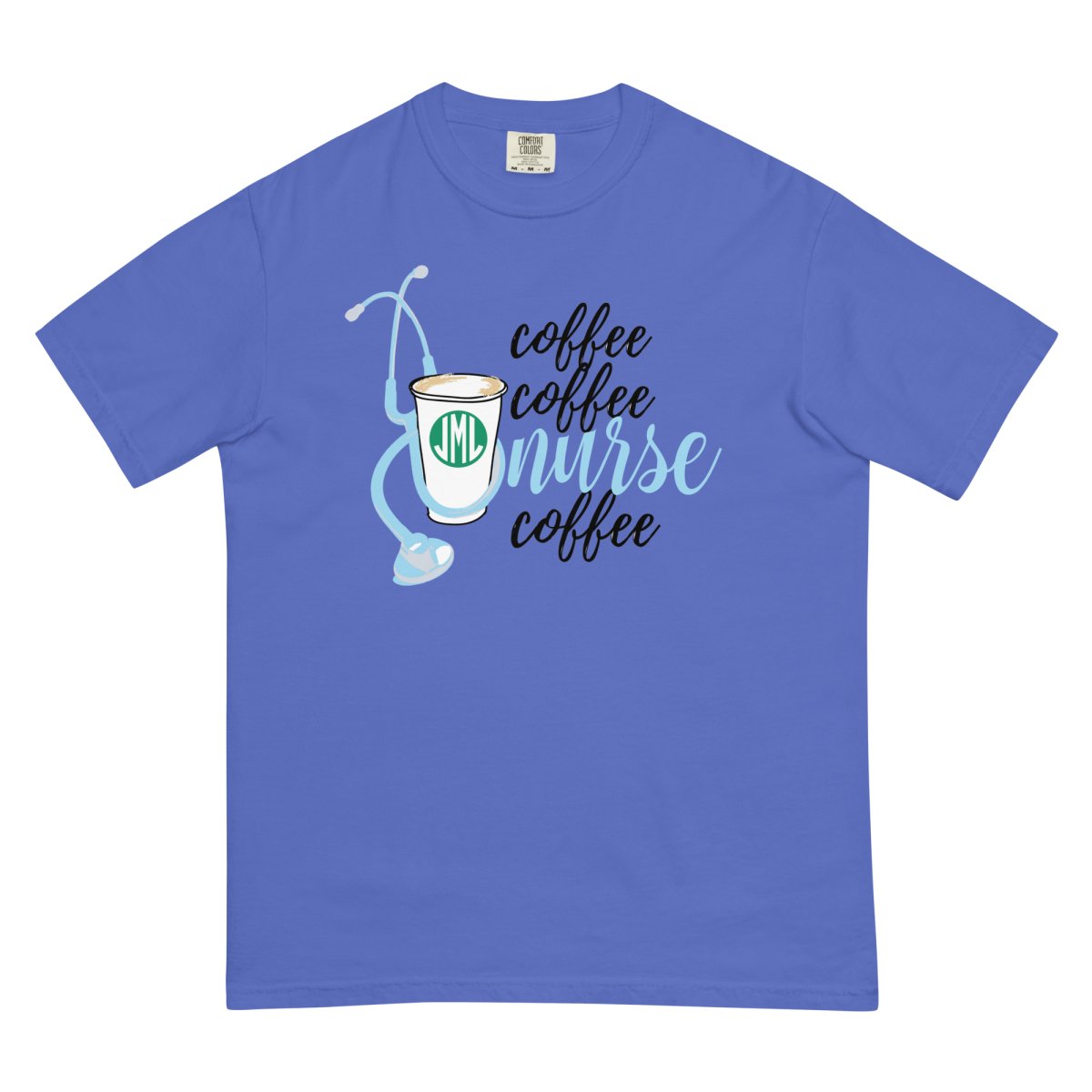Monogrammed 'Coffee & Nurse' T-Shirt - United Monograms
