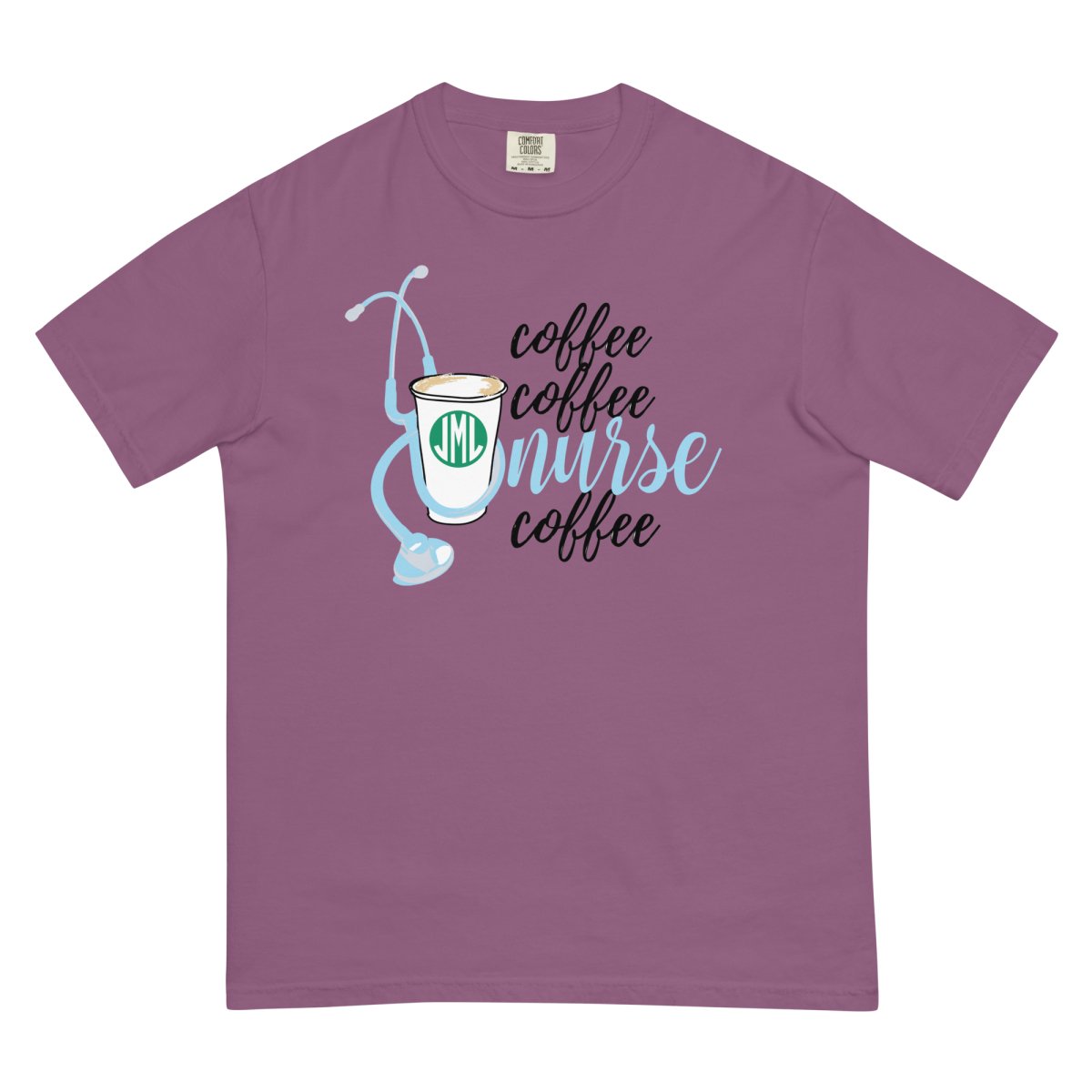 Monogrammed 'Coffee & Nurse' T-Shirt - United Monograms