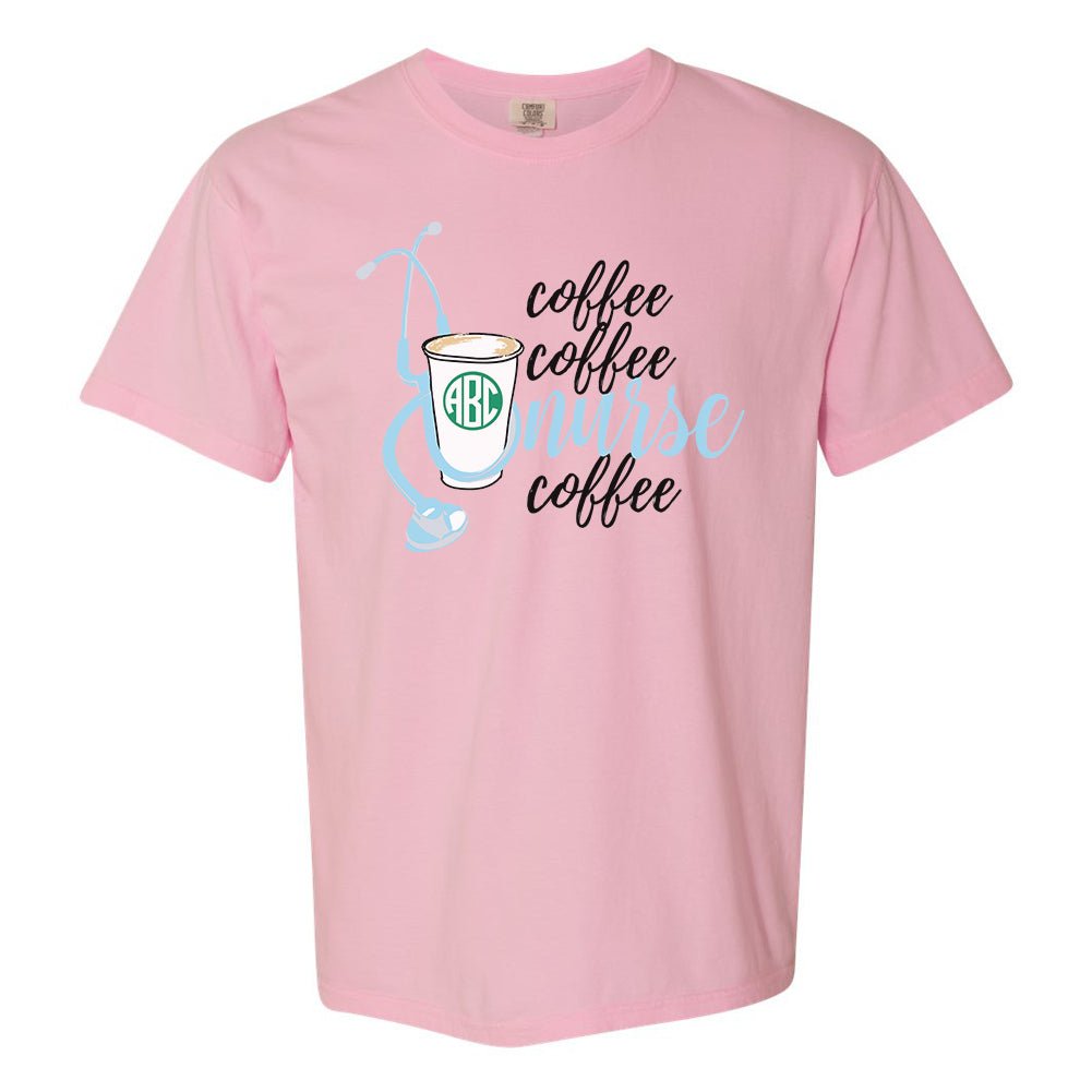 Monogrammed 'Coffee & Nurse' T-Shirt - United Monograms