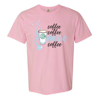 Monogrammed 'Coffee & Nurse' T-Shirt - United Monograms