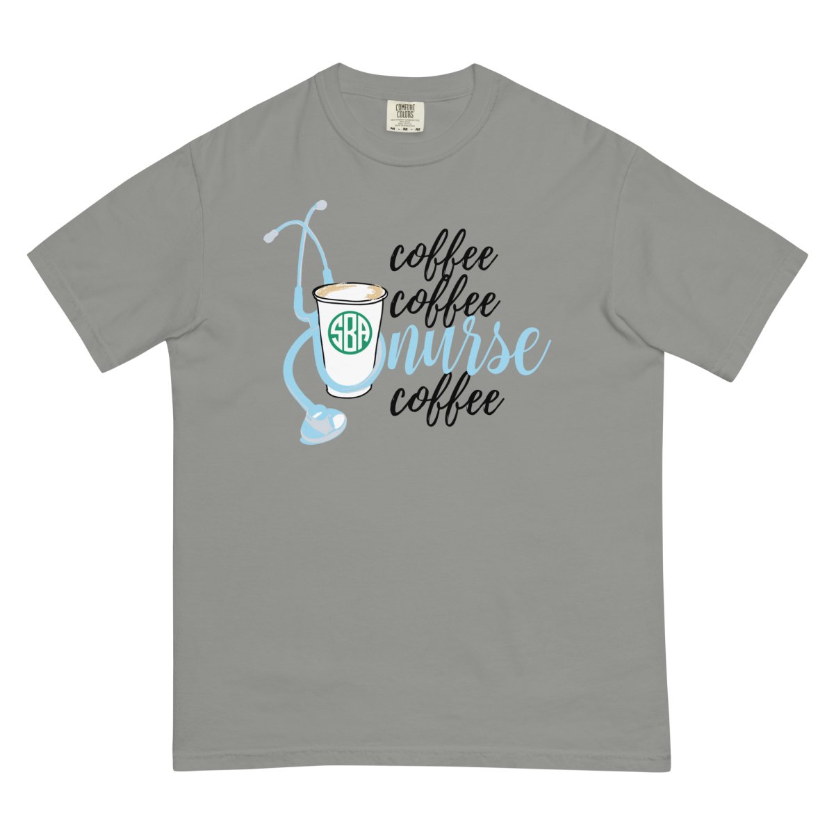 Monogrammed 'Coffee & Nurse' T-Shirt - United Monograms