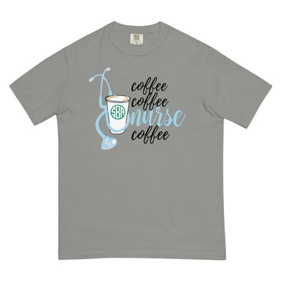 Monogrammed 'Coffee & Nurse' T-Shirt - United Monograms