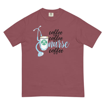 Monogrammed 'Coffee & Nurse' T-Shirt - United Monograms