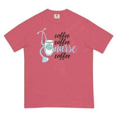 Monogrammed 'Coffee & Nurse' T-Shirt - United Monograms