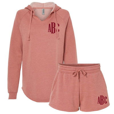 Monogrammed Colorful Wave Wash Shorts Set - United Monograms