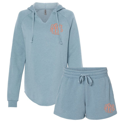 Monogrammed Colorful Wave Wash Shorts Set - United Monograms