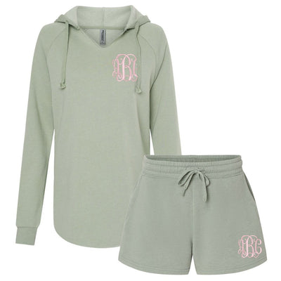 Monogrammed Colorful Wave Wash Shorts Set - United Monograms