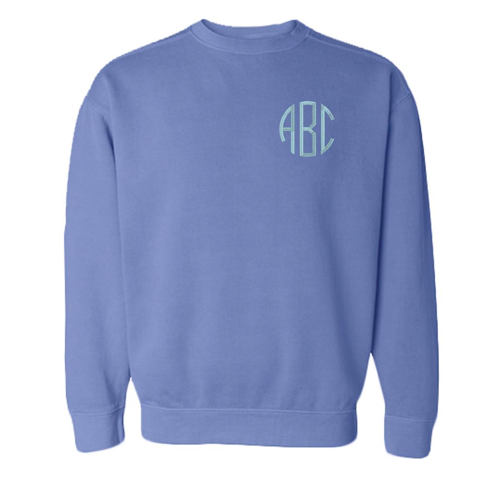 Monogrammed Comfort Colors Crewneck Sweatshirt - United Monograms