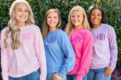 Monogrammed Comfort Colors Long Sleeve T-Shirt - United Monograms