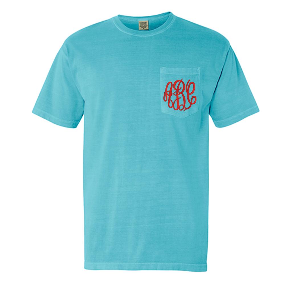 Monogrammed Comfort Colors Pocket T-Shirt – United Monograms