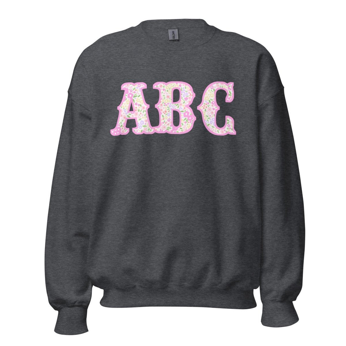 Monogrammed ‘Coquette Floral Patterns’ Big Print Crewneck Sweatshirt - United Monograms