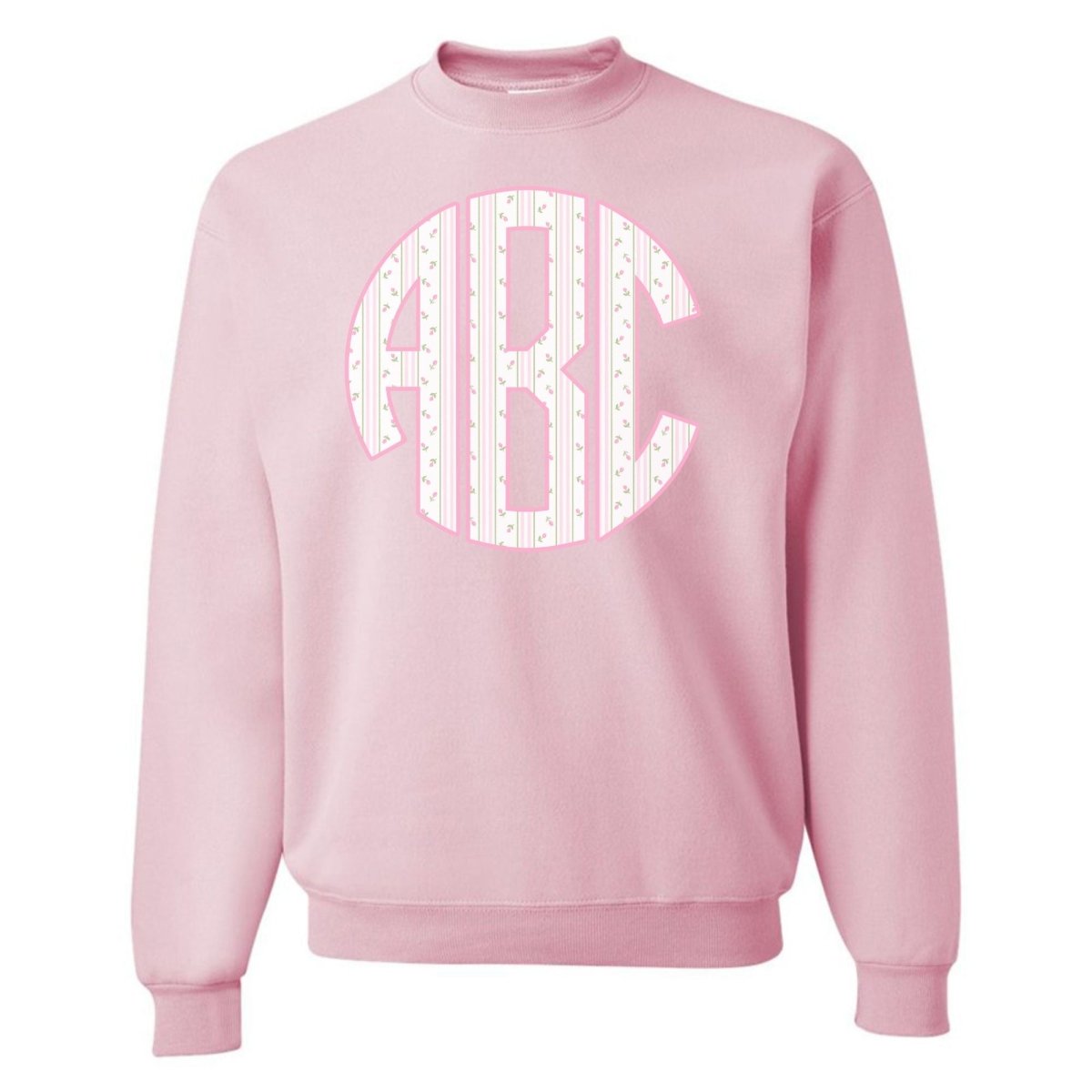 Monogrammed ‘Coquette Floral Patterns’ Big Print Crewneck Sweatshirt - United Monograms