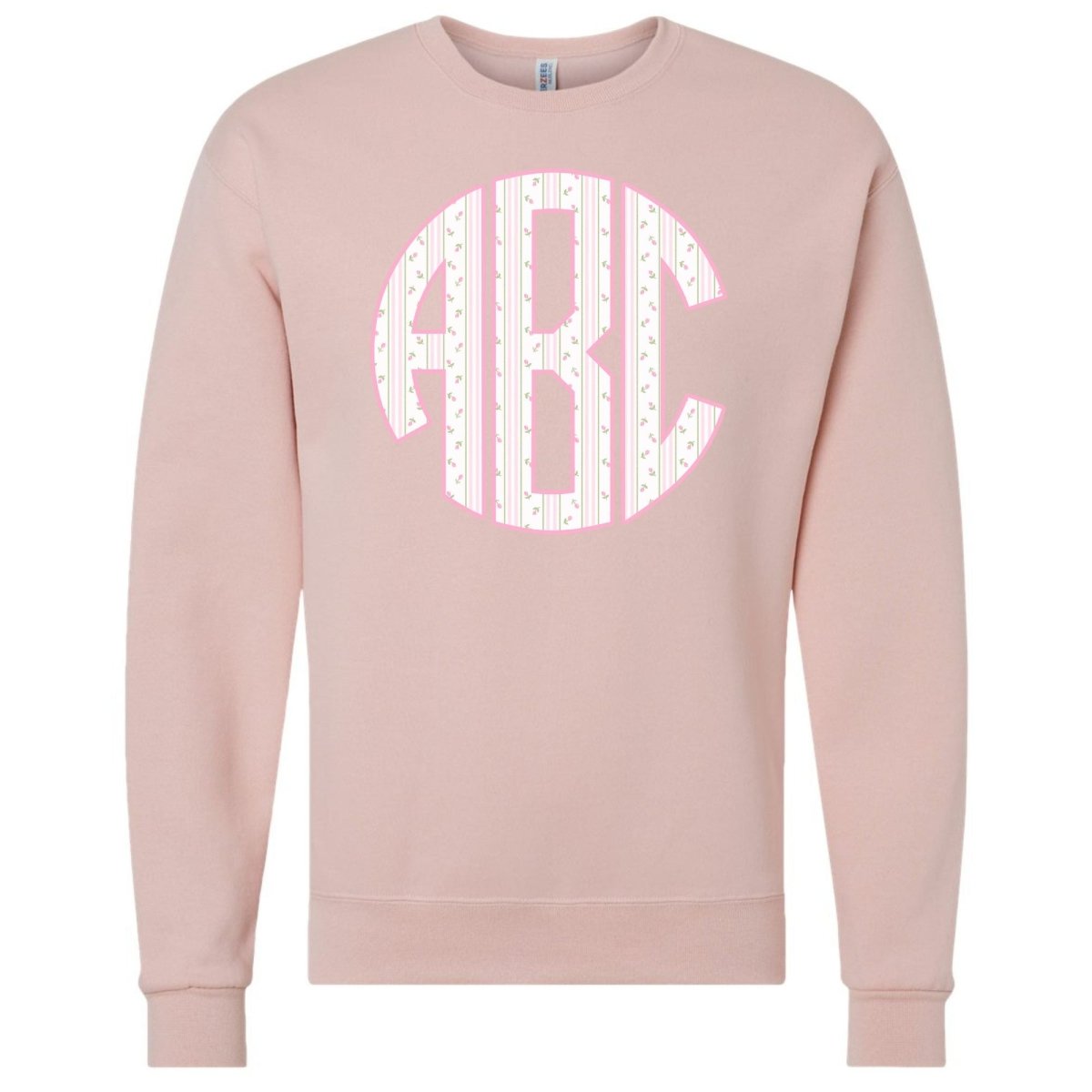 Monogrammed ‘Coquette Floral Patterns’ Big Print Crewneck Sweatshirt - United Monograms