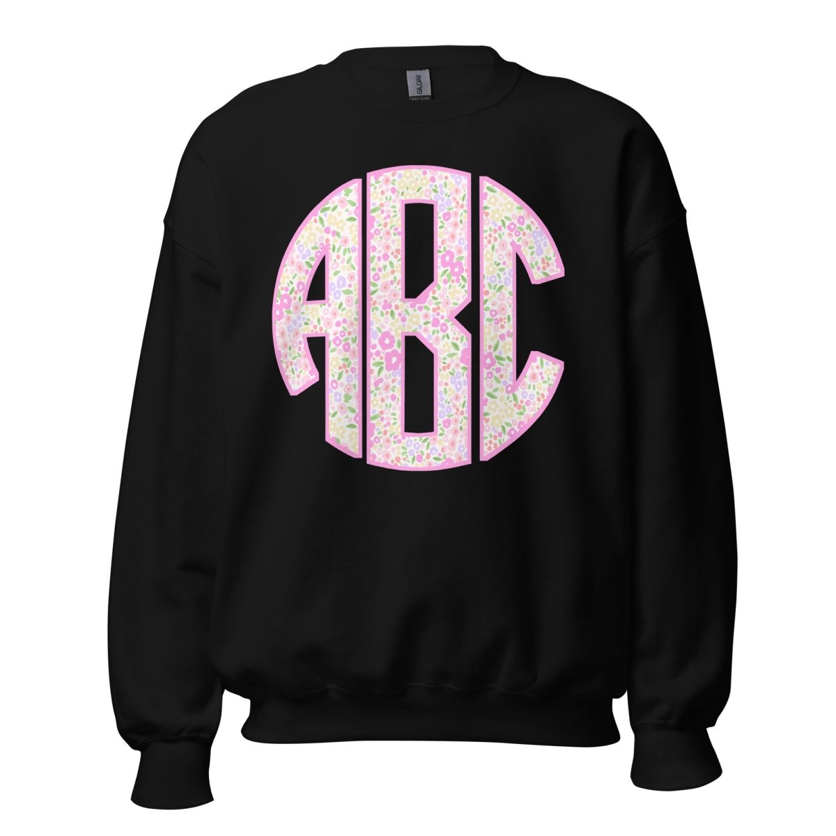 Monogrammed ‘Coquette Floral Patterns’ Big Print Crewneck Sweatshirt - United Monograms