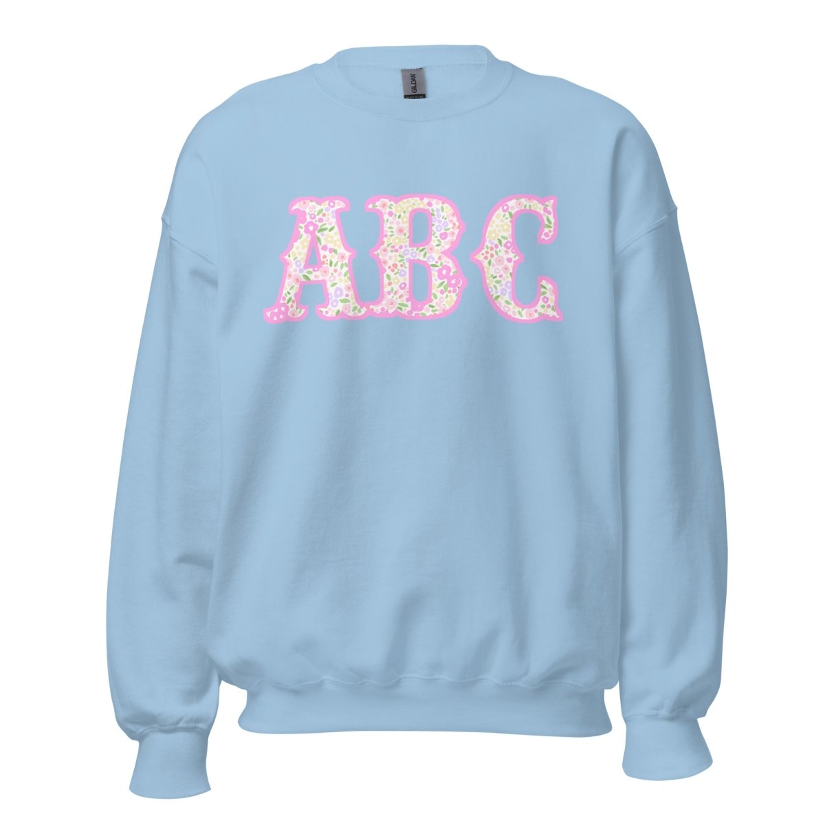 Monogrammed ‘Coquette Floral Patterns’ Big Print Crewneck Sweatshirt - United Monograms