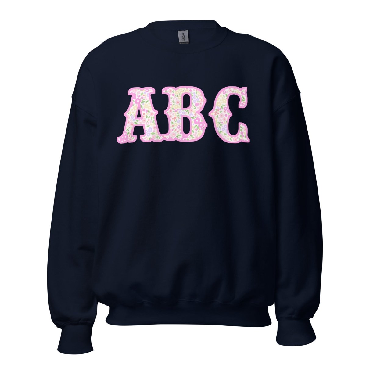 Monogrammed ‘Coquette Floral Patterns’ Big Print Crewneck Sweatshirt - United Monograms